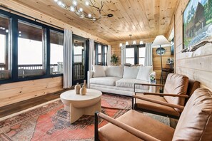 Smart TV, fireplace, foosball, books