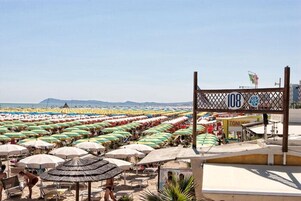 Private beach nearby, sun loungers, beach umbrellas, beach yoga