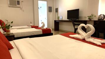 Desk, rollaway beds, free WiFi, bed sheets