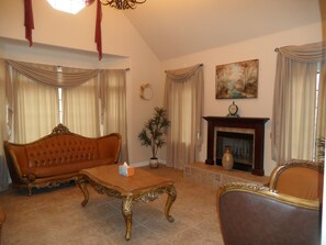 Smart TV, fireplace, video games, table football