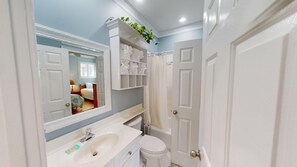 Bathtub, hair dryer