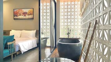 Suite, baignoire | Terrasse/Patio