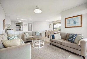 Smart TV, fireplace, stereo