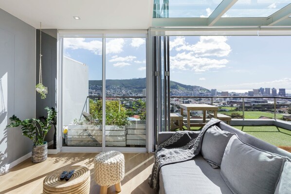 Apartment, 1 Bedroom, Smoking | Living area - Modern, Chic Penthouse With Mountain, City Sea Views (Kastrup)
