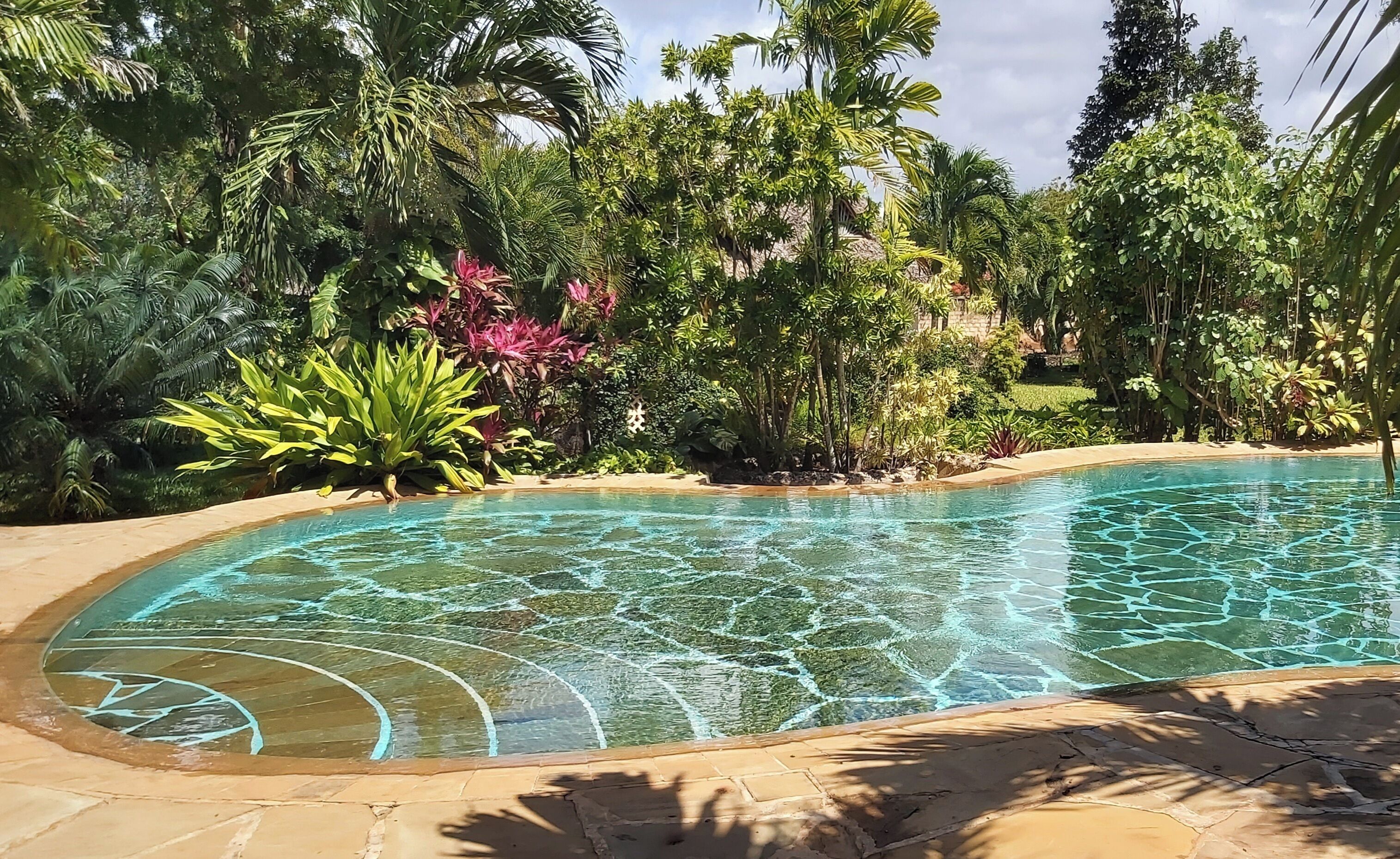 Una piscina al aire libre