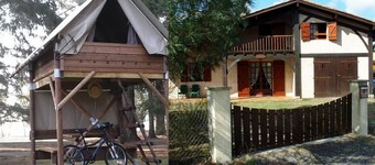 The Landes house and its bivouac tent (sleeping + 2 people)