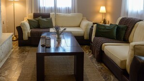 House, 4 Bedrooms, Smoking, Fireplace | Living area - "amazing House Filippous Crete" (Minoa Pediada)