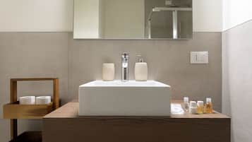 Regadera, secadora de cabello, bidet, toallas