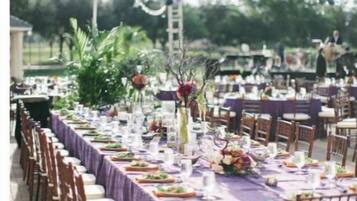 Outdoor banquet area