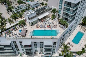 Outdoor pool, a rooftop pool