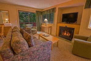 TV, fireplace, video games, ping pong - Attitash two bedroom condo twofloors across from Mountain- sleeps 6 adults  (Bartlett)