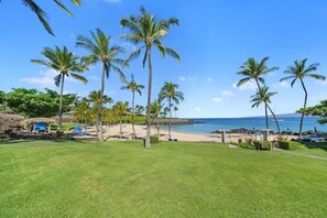 Sun-loungers, beach towels