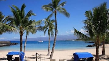 Sun-loungers, beach towels