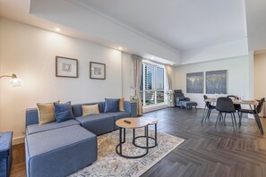 Apartment, 1 Bedroom, Accessible, Balcony | Living room - Luxurious And Stylish 1br With Amazing City Views (Dubai)