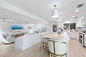 Fridge, microwave, oven, stovetop - Completely Renovated 2025 Beach House on Siesta (Siesta Key)