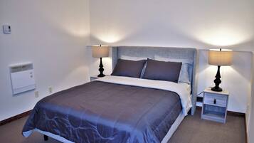 1 bedroom, desk, iron/ironing board, travel cot