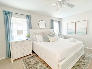 5 bedrooms, desk, iron/ironing board, travel cot