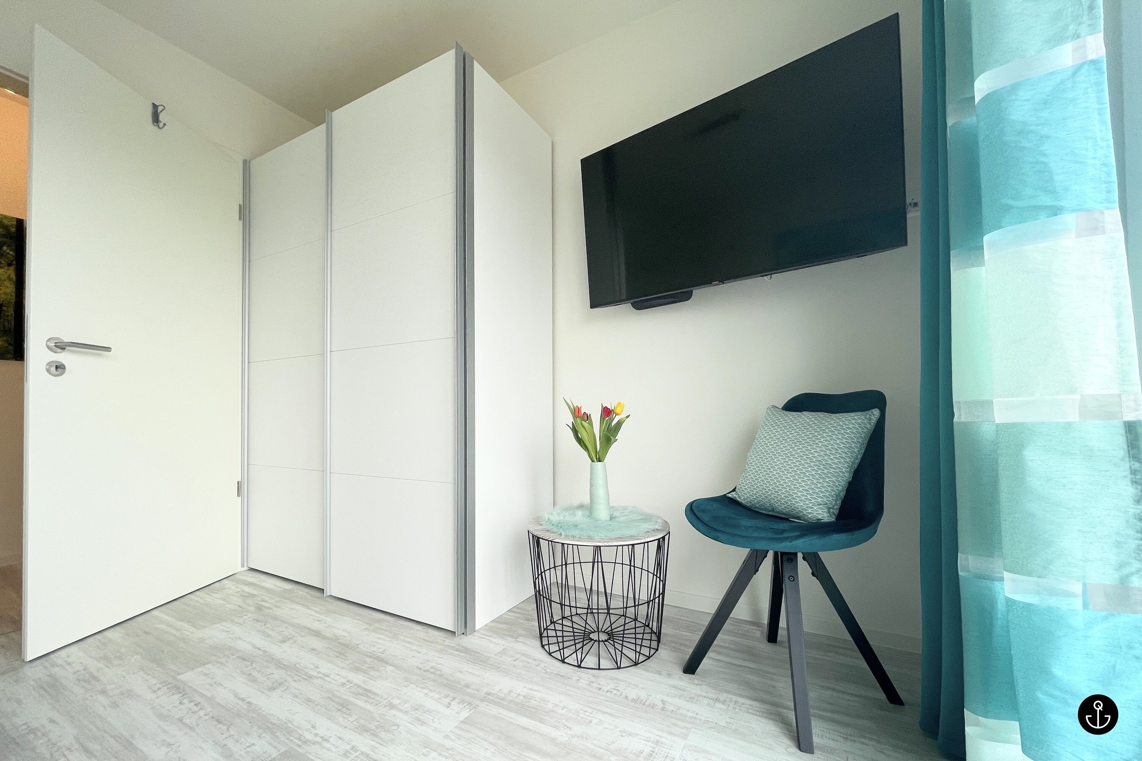 Townhome | Living area | Flat-screen TV, fireplace, heated floors