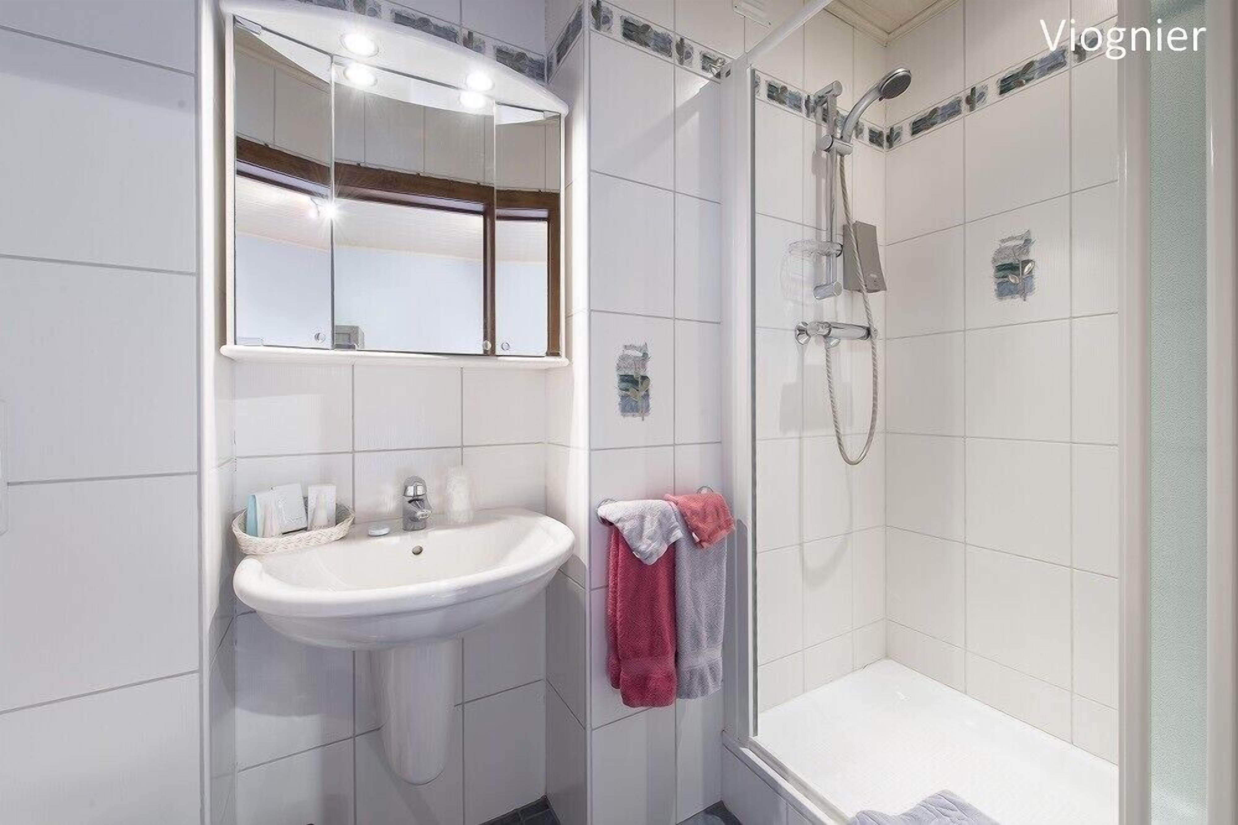 Comfort Apartment | Bathroom | Shower, free toiletries, hair dryer, towels