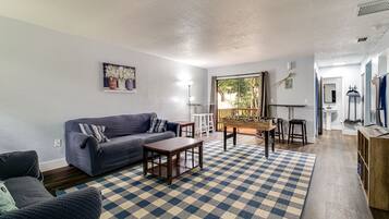 Smart TV, foosball, table tennis, books