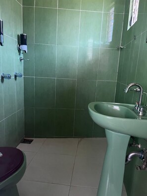 Phòng 3 dành cho gia đình, quang cảnh núi | Phòng tắm | Vòi sen/bồn tắm kết hợp, máy sấy tóc, khăn tắm, xà phòng 