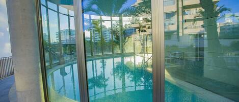 Indoor pool, a heated pool
