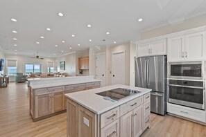 Fridge, microwave, oven, stovetop - This NEWLY BUILT 8 Bedroom / 8 Bathroom Luxury Oceanfront Home! (Holden Beach)