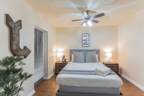 1 bedroom, iron/ironing board, bed sheets
