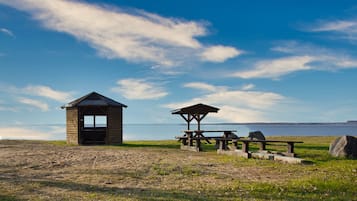 Beach nearby, sun-loungers