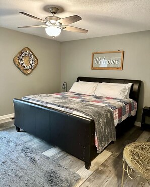 3 bedrooms, iron/ironing board, travel cot, WiFi