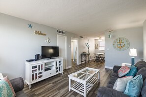 TV, DVD player - Beach Escape - 2 Bedroom Condo, steps to the beach. (St. Pete Beach)