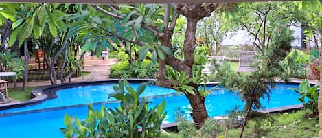 Villa Supérieure, 1 très grand lit, accès piscine | Vue de la chambre