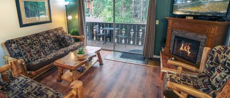 TV, fireplace, DVD player