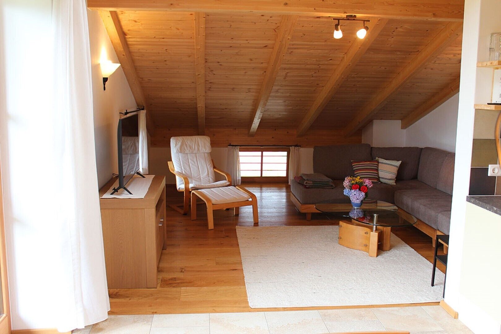 Älytelevisio, pöytätennispöytä, kirjoja