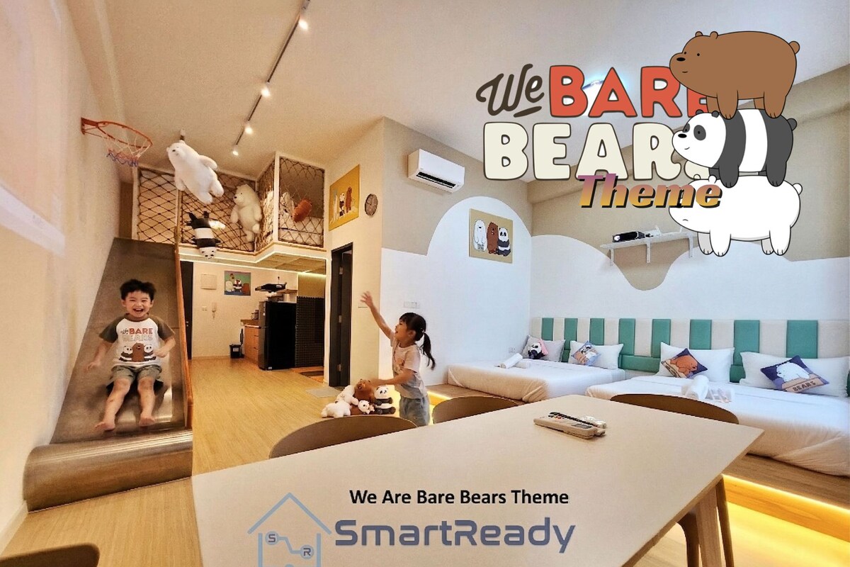 Bluey X Quby Family Homestay Near Legoland w Slide | Desk, laptop workspace, blackout drapes, WiFi (free)