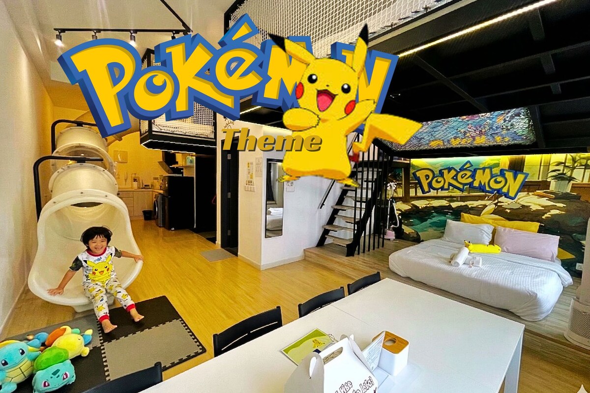 Pokemon Family Homestay Near Legoland w Slide | Living area | 90-inch Smart TV with digital channels, TV, Netflix