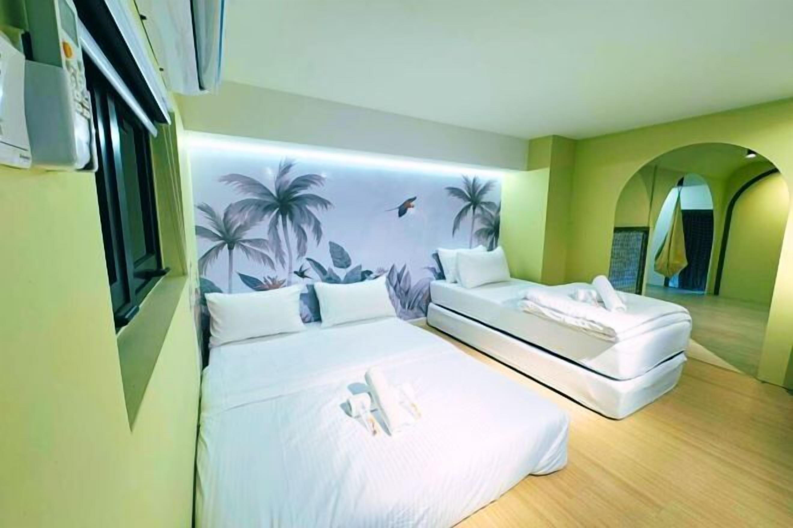 Individually decorated, individually furnished, desk, laptop workspace