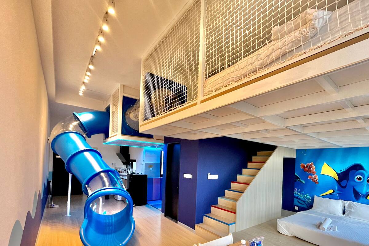 Finding Nemo Family Homestay Near Legoland w Slide | 办公桌、笔记本电脑工作区、遮光窗帘、免费 WiFi