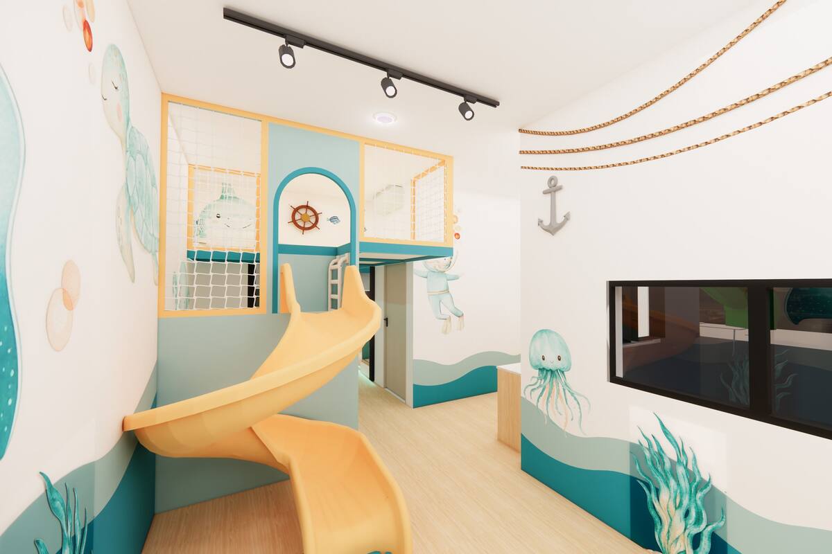Sealife Themed Famliy Loft Near Legoland | Living area