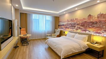 Habitación individual Deluxe | Sábanas de algodón egipcio, edredones de plumas, escritorio