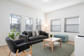 TV, DVD player, books, stereo