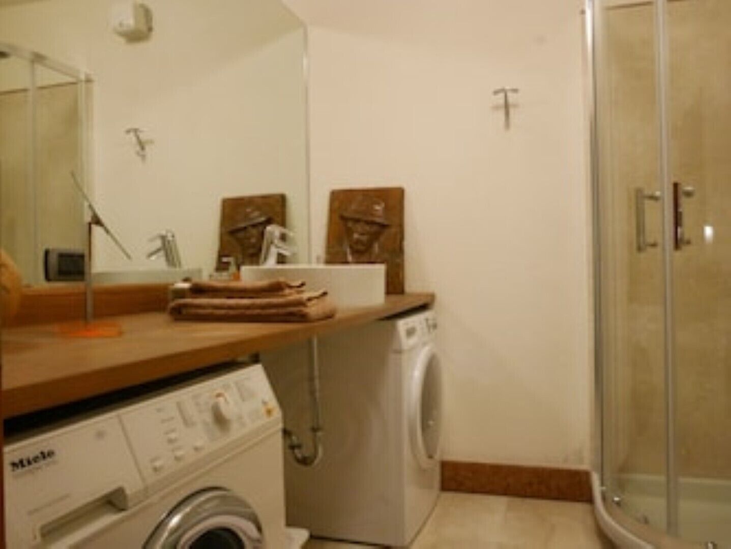 Dusche, umweltfreundliche Kosmetikartikel, Haartrockner, Bidet