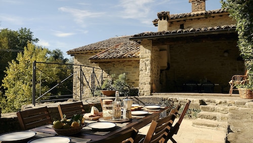 Restored Watermill with Rock Pool and Waterfall