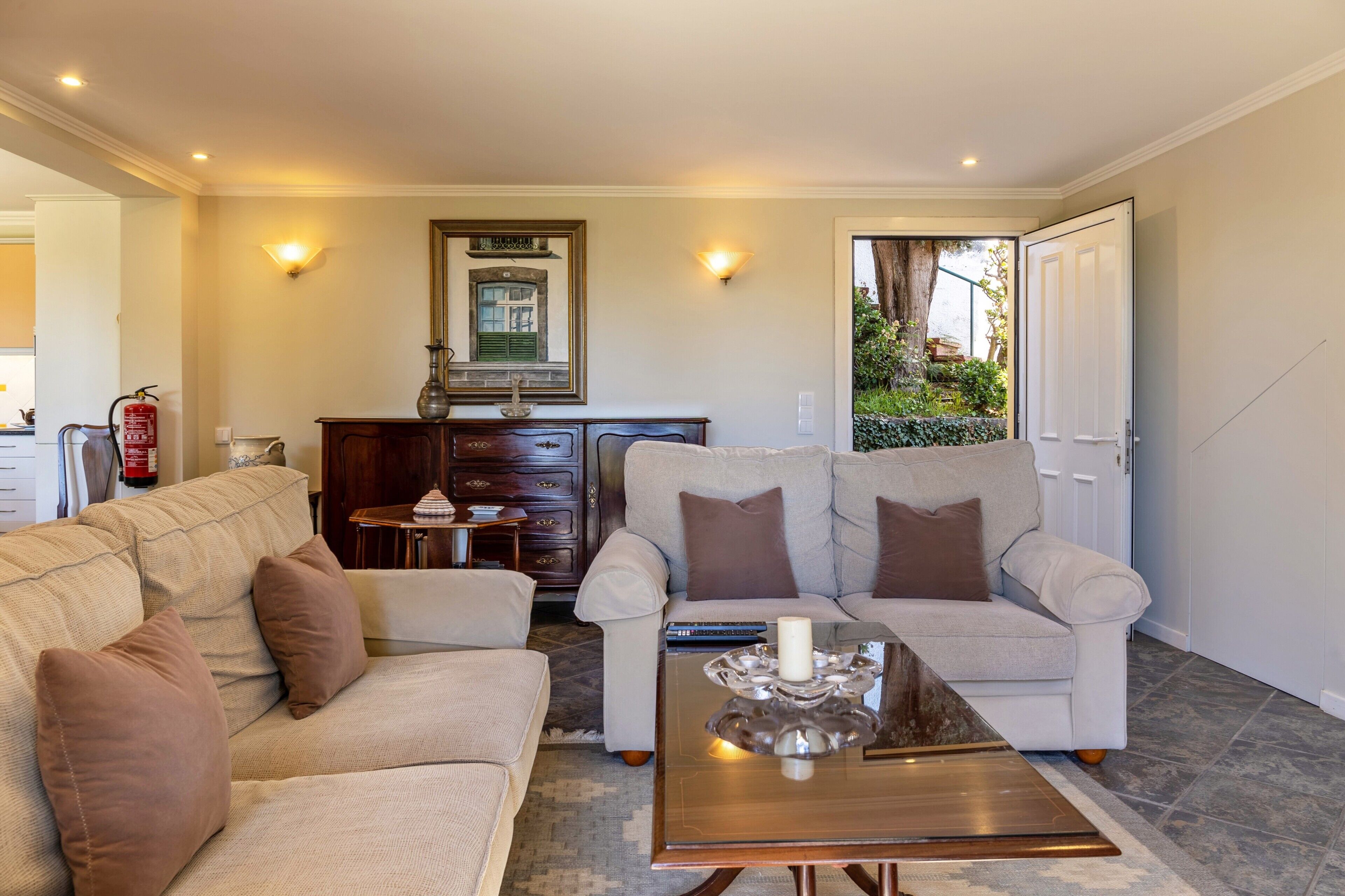 TV, DVD player, stereo