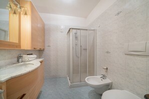 Dusche, Haartrockner, Handtücher