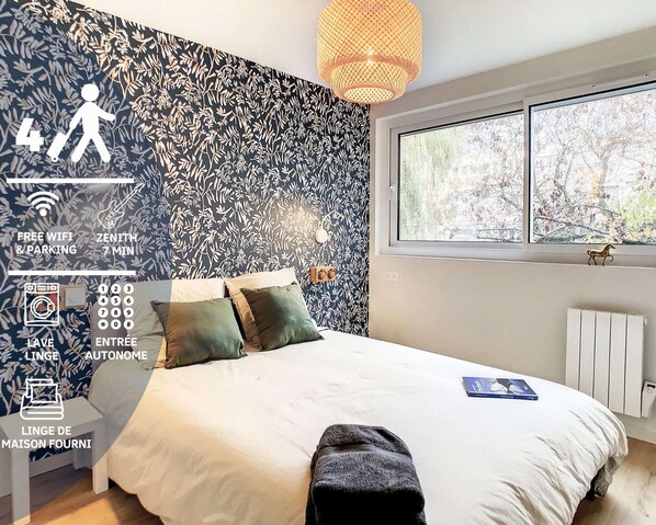 2 bedrooms, desk, iron/ironing board, WiFi - Brand new Ancely apartment with aero decor - free parking - Near Blagnac (Toulouse)