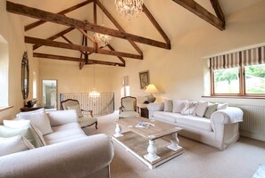 Smart-TV, Kamin, DVD-Player, Bücher