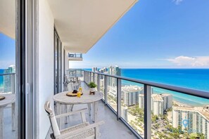 Outdoor dining - Oceanfront Balcony:  Endless Views+ Amazing Pools (Hollywood)