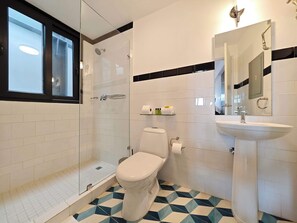 Ducha, secador de pelo, toallas