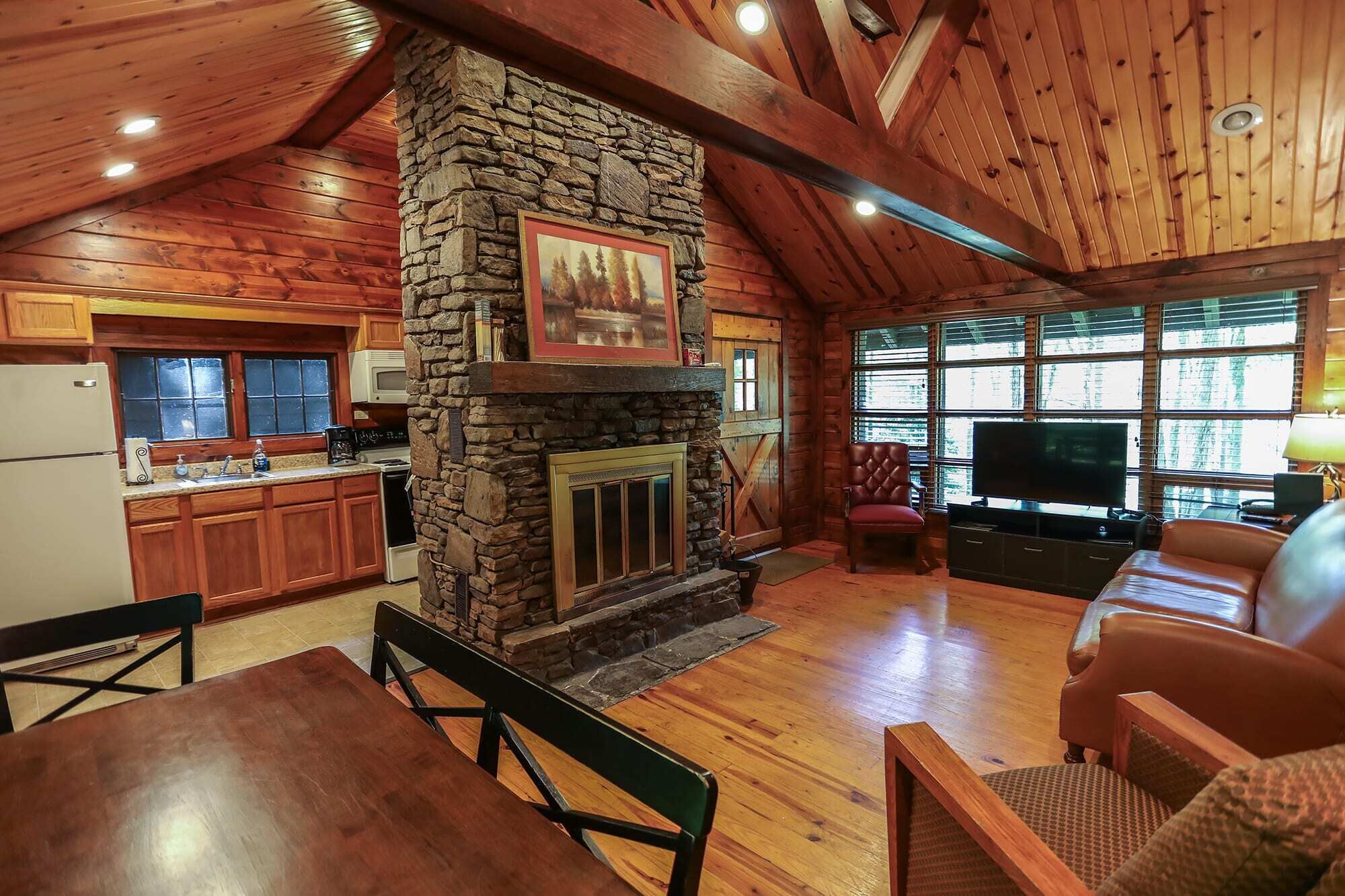 TV, fireplace, offices